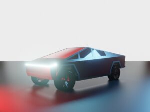 Elektrische auto in een futuristische weergave
